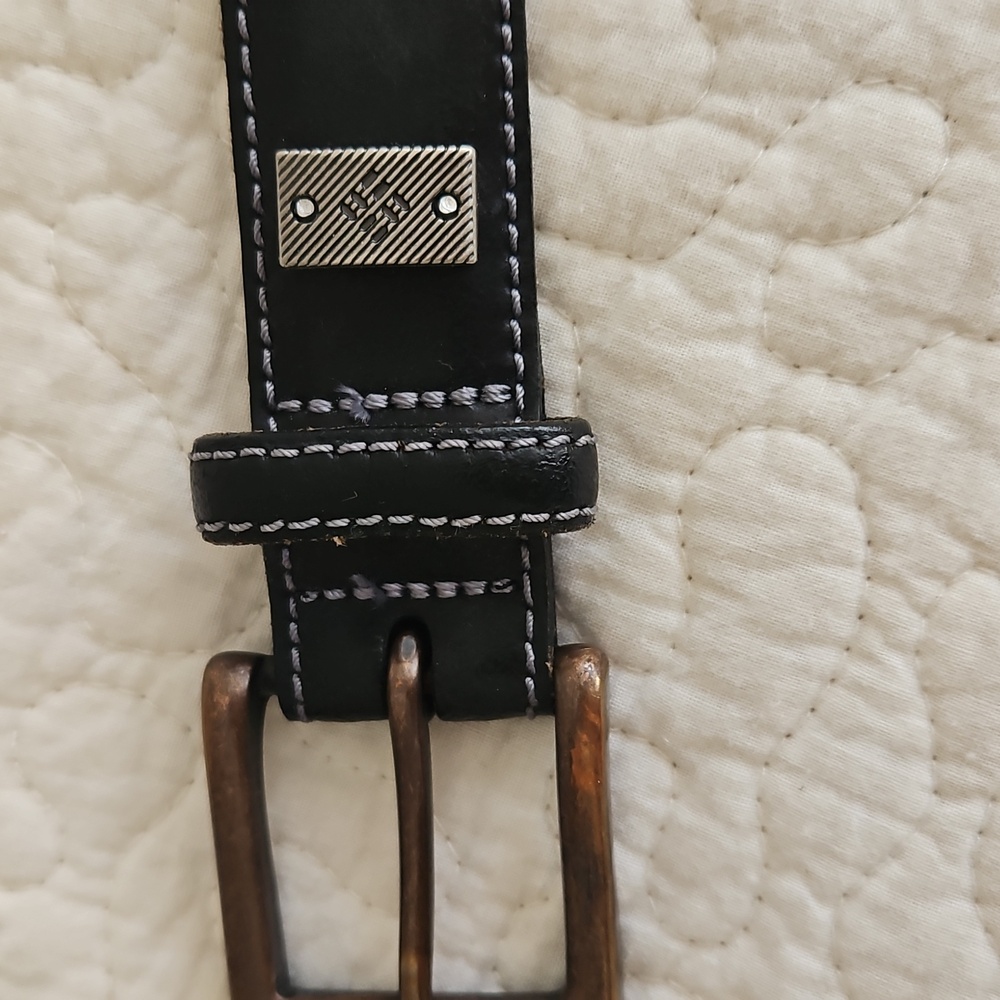 π₯HPπ₯Columbia Men's Vintage Black Leather Belt Size 36 - Picture 2 of 10